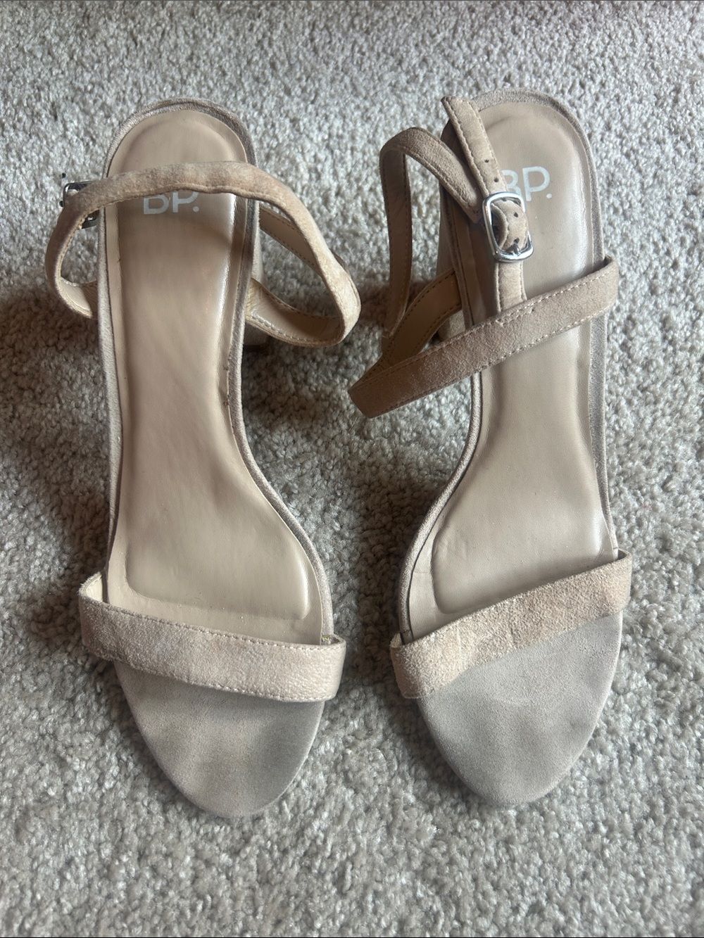 BP Lula Block Heel Slingback Sandal In Blush Suede